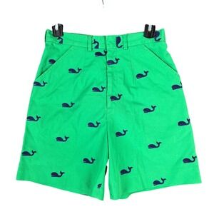 David Brooks Shorts Boys 8 Whales Bermuda Straight Cotton Green